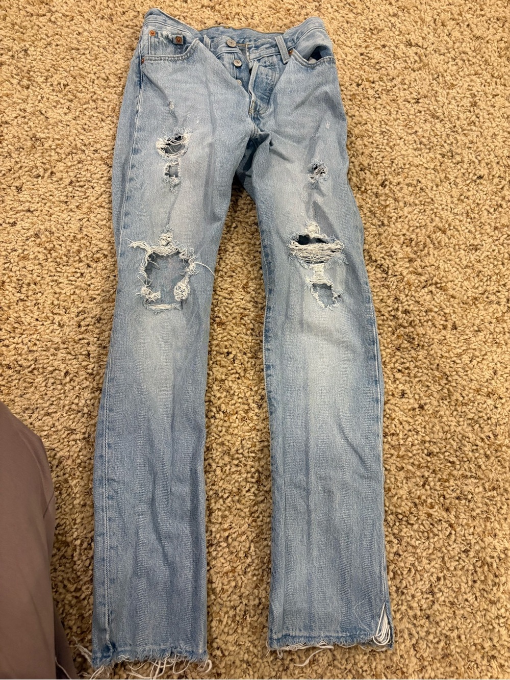 Levi’s 501 Distressed Straight Jeans